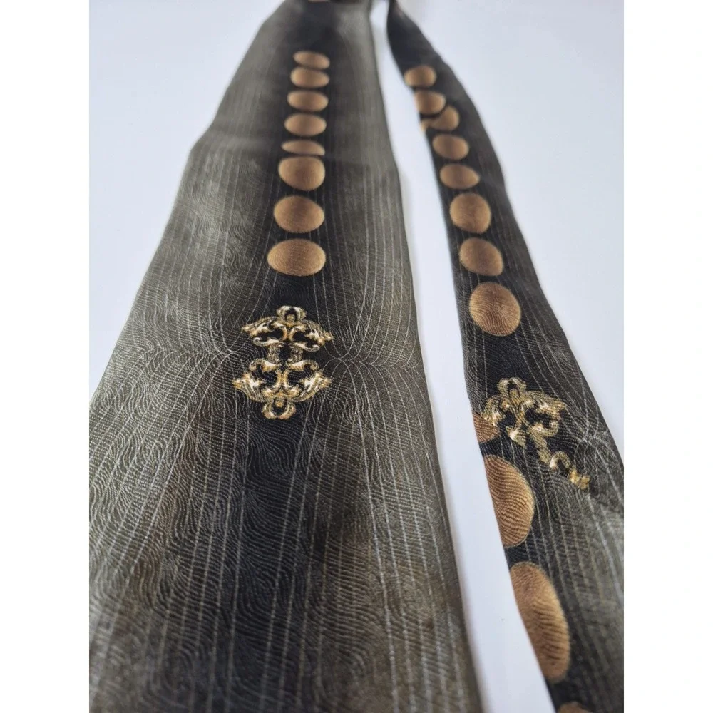 Enrico‎ Capucci Art Deco Elegant Print Silk Rome NY Men's Tie Handmade